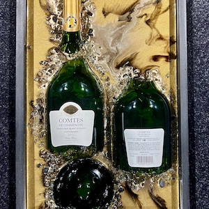 Champagne broken bottle art