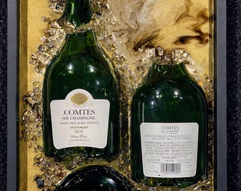 Champagne broken bottle art