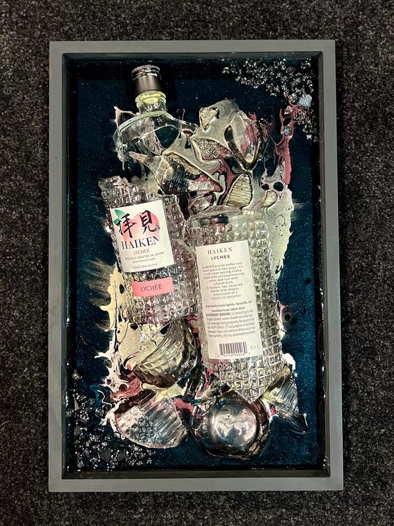 Broken bottle art