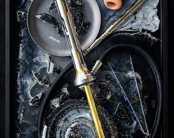 Smoky Nights Hookah Wall Art | Handcrafted Resin Artwork