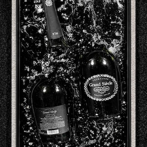 Champagne broken bottle art