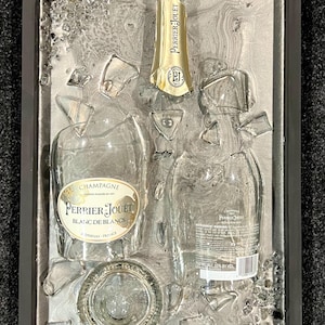 Champagne broken bottle art