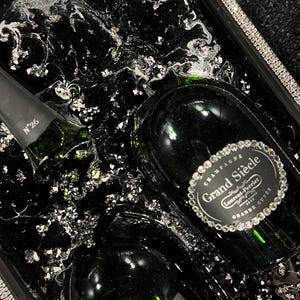 Champagne broken bottle art