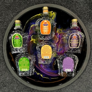 Crown Royal Whiskey Resin Art  Liquor Bottle Wall Decor Bar & Man Cave Artwork