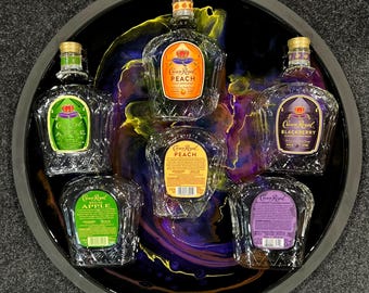 Crown Royal Whiskey Resin Art  Liquor Bottle Wall Decor Bar & Man Cave Artwork