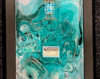 broken bottle art- Tequila