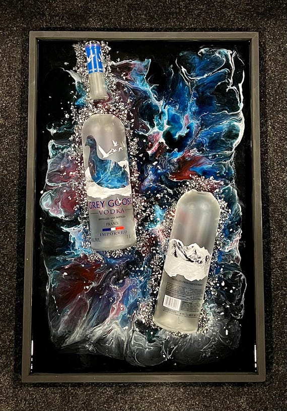 broken bottle art grey goose