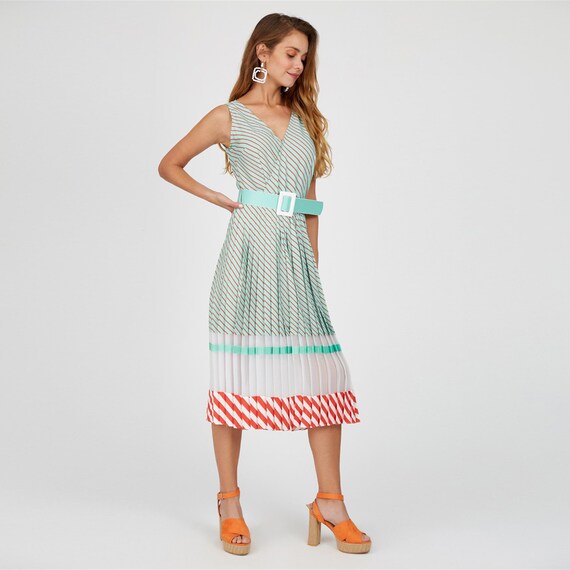 orange striped dress