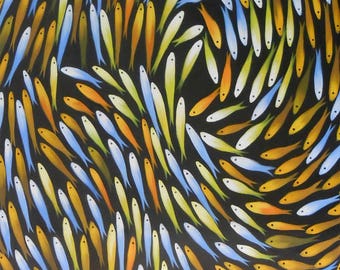 Abstract fish art | Etsy