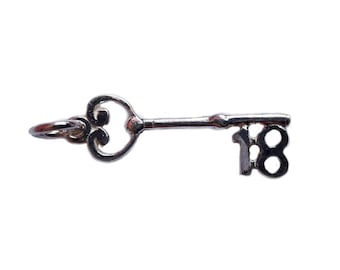 Sterling Silver (925) 18 Key Charm