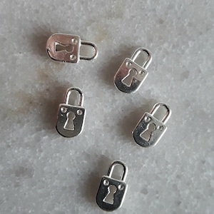 Padlock Charm - Sterling Silver (925) 11mm