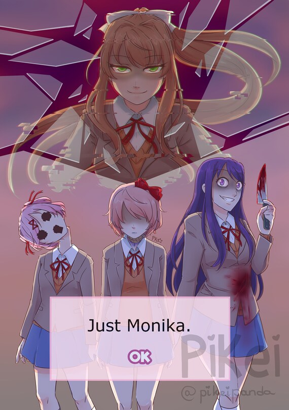 Doki Doki Literature Club Horror Fanart Print Etsy