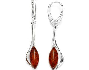 Baltic amber earrings on 925 sterling silver