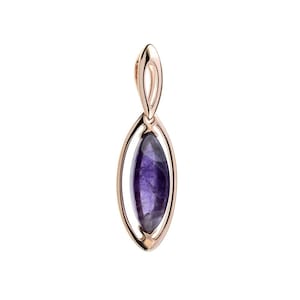 Amethyst pendant on rhodium silver, amethyst gift, amethyst jewel, amethyst pendant