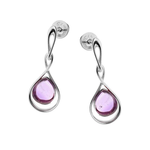 Beautiful amethyst earrings on 925 rhodium silver, amethyst earrings, natural stone, pink earrings