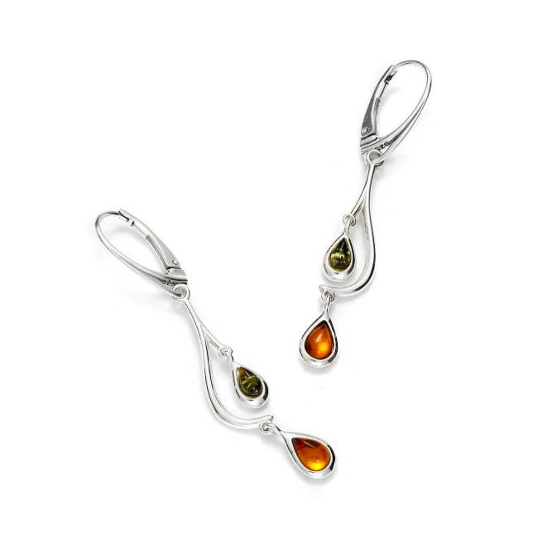 Boucles D'oreilles En Ambre De La Baltique Montées Sur Argent 925 - Puces élégantes