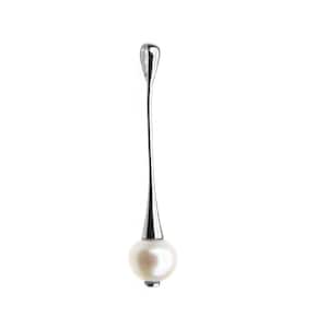 Cultured pearl pendant on rhodium silver, pearl, pearl pendant, cultured pearl, silver pendant, pearl pendant
