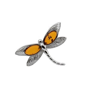 Baltic amber dragon pendant on 925 rhodium silver, amber jewel, dragonfly, baltic amber, ambar, amber gift, amber jewel,
