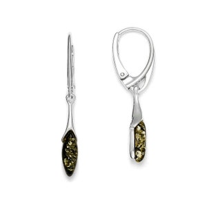 Green amber earrings on 925 silver, Baltic amber, amber jewel, amber jewel, bernstein, baltic amber