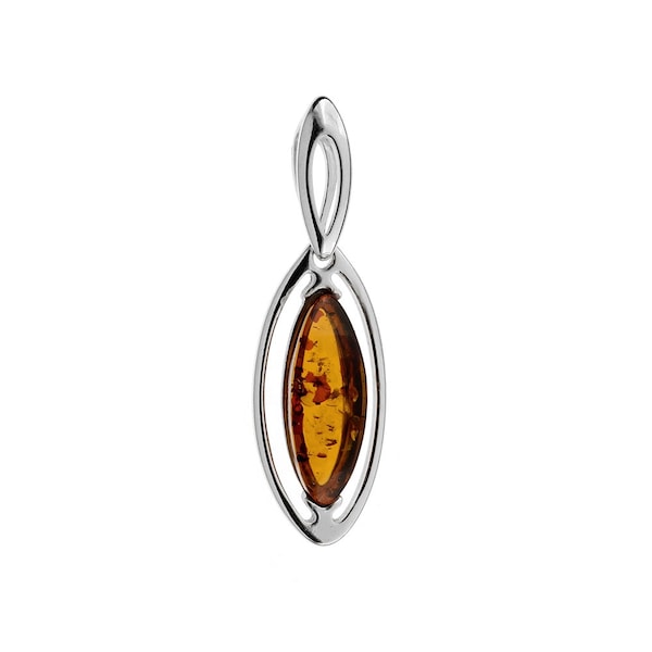 Pendentif en ambre de la Baltique sur argent rhodié, pendentif ambre, bijou ambre, pierre naturelle,pendentif élégant, pierre ambre