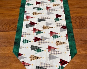 Reversible Christmas Trees Table Runner
