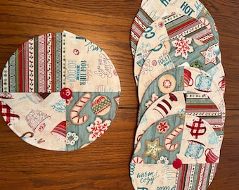 Cocoa Theme 9 inch Round Mug Rug, Large Coaster, Small Placemat