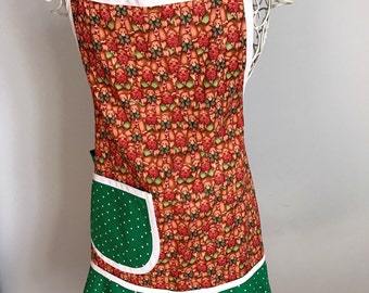 Apron, Christmas Sassy Ruffled Women's Apron With Ties