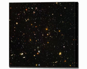 HUBBLE SPACE TELESCOPE SPIDERWEB GALAXY FIELD BLACK FRAMED ART PRINT B12X2332