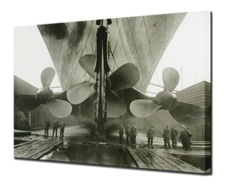 Canvasprint Titanic Propellers, klaar om op te hangen memorabilia
