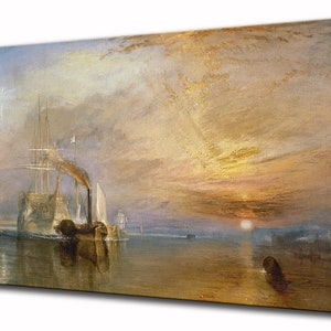 J.M.W. Turner The Fighting Temeraire, Home Decor Wall Art, JMW Turner, Canvas Wall Art Turner Gifts, Canvas Print Canvas Art