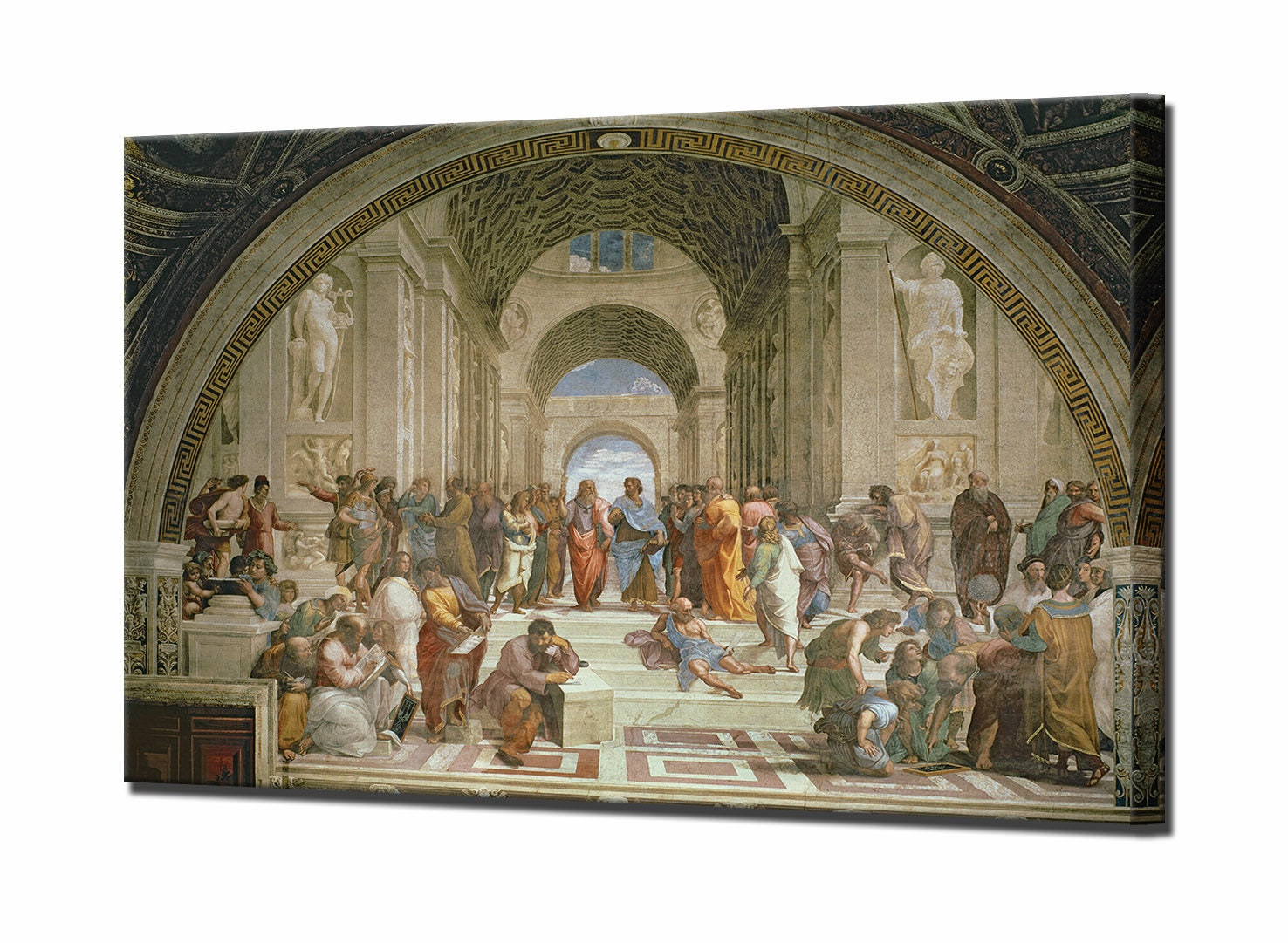 diseño moderno de dormitorio familiar Póster de la Escuela de Atenas de Raphael en lienzo y arte para pared 30 x 45 cm