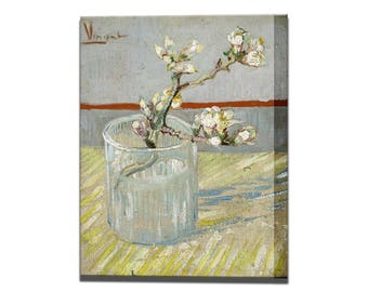 Van Gogh, Sprig of Flowering Almond, Canvas Art Print Canvas Wall Art Decor Interior Design Ready to Hang