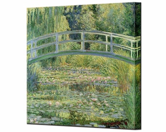 Impression sur toile de l'étang aux nénuphars de Monet, art impressionniste, prêt à accrocher