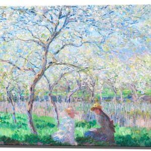 Claude Monet, Stampa artistica su tela, Primavera, Stampa su tela Arte su tela pronta da appendere Decorazione per la casa