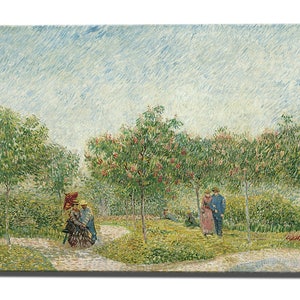 VINCENT VAN GOGH, Garden with Courting Couples, Canvas Print Square Saint-Pierre Wall Decor Interior Design Ready to Hang