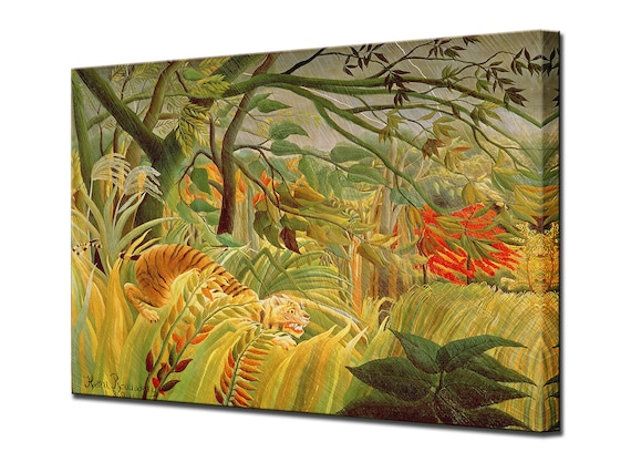 Tiger In A Tropical Storm Henri Rousseau Wall Art Home Decor Etsy