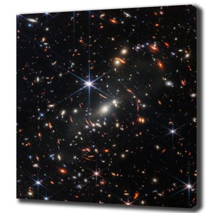 Webb&#39;s First Deep Field, James Webb Space Telescope, Prints Wall Decor Gift for Him and Her Canvas Print Wall Art Print, Ready To Hang