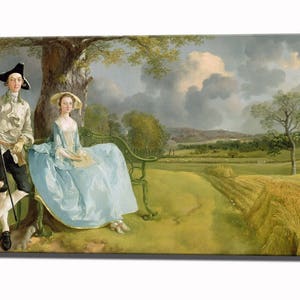 Mr and Mrs Andrews by Gainsborough, Canvas Print Wall Art Print Famous Paintings, Ready to Hang decor