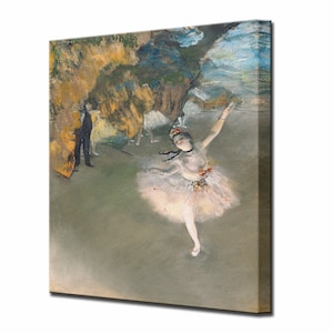 Ballerina Ballet Dancer on Stage by Edgar Degas Canvas, Ready To Hang, Paintings Canvas Prints Wall Decor Canvas Wall Art Print