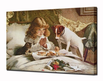 Suspense par Charles Burton Barber, Jack Russell Print Gift pour son impression sur toile Wall Art Print, Ready To Hang