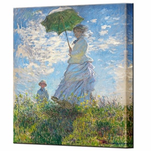 CLAUDE MONET, Canvas Wall Art Prints, Woman with a Parasol, Ready to Hang, Home Decor Art Print Canvas Art Interior Canvas Print Design