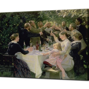 Artists Party at Skagen, Severin Kroyer, Ready To Hang, Canvas Print Wall Decor Canvas Wall Art Print