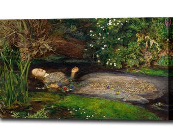 Ophelia, William Shakespeare's Hamlet, John Everett Millais, Ready to Hang Canvas Print