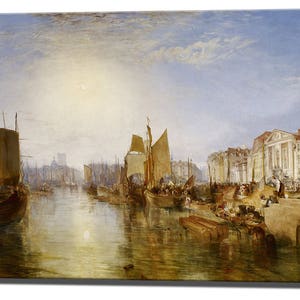 JMW Turner, Harbour of Dieppe, Canvas Print Turner Paintings Home Decor Canvas Wall Art Print, Ready To Hang