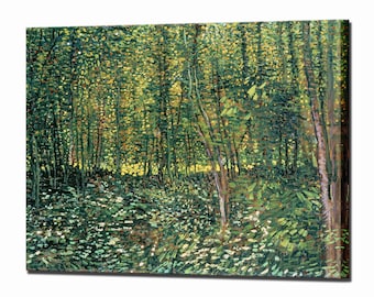 Trees in the Undergrowth, VINCENT VAN GOGH, Prints Wall Decor Canvas Print Wall Art Print, Ready to Hang