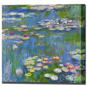 Water Lilies, Claude Monet, Ready To Hang, Canvas Print Home Decor Canvas Wall Art Print Impressionism Vintage Art