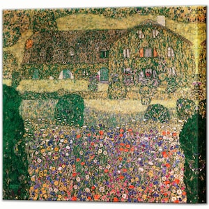 GUSTAV KLIMT, Płótno Sztuka Ścienna Płótno Wydruk, Dom Wiejski nad Attersee, Gotowy Do Powieszenia, Wystrój Domu