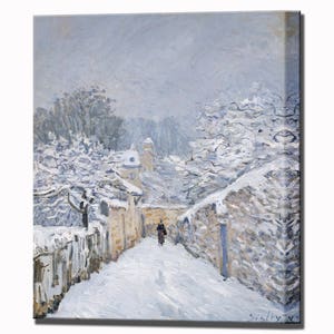 Snow at Louveciennes by Alfred Sisley, France Canvas Print Impressionism Canvas Wall Art Print, Ready To Hang