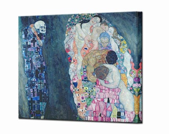 Gustav Klimt Death and Life Canvas Print, Art Nouveau Wall Decor