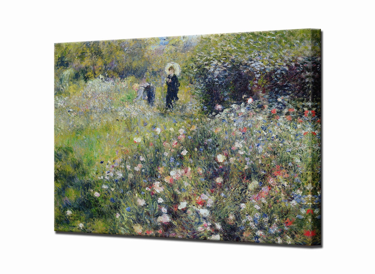Femme Avec Un Parasol Dans Le Jardin Renoir, Impression Sur Toile Renoir Paintings Fine Art Wall Print, Prêt À Accrocher